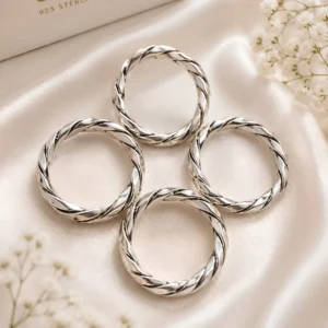 925 Sterling Silver Classic Twisted Toe Rings (Set of 4)